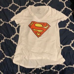 White tee with superman print